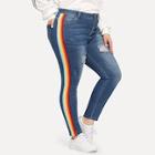 Shein Plus Stripe Side Skinny Jeans