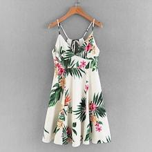 Shein Botanical Print Open Back Cami Dress