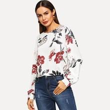 Shein Palm Leaf Print Top