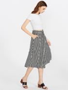 Shein Contrast Vertical Striped Skirt