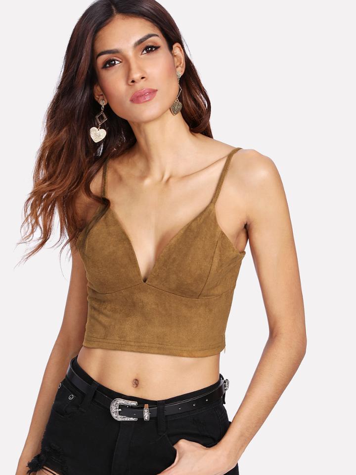 Shein Suede Crop Cami Top