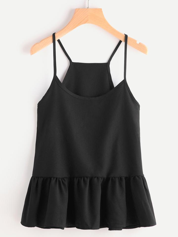Shein Drop Waist Frill Hem Cami Top