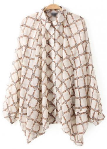 Rosewe Charming Print Design Batwing Sleeve Shirt For Woman