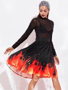 Shein Halloween Fire Pattern Skirt