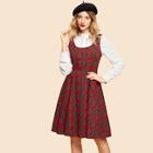 Shein Plaid Print Fit & Flare Dress