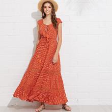 Shein Lace Applique Dot Swing Dress