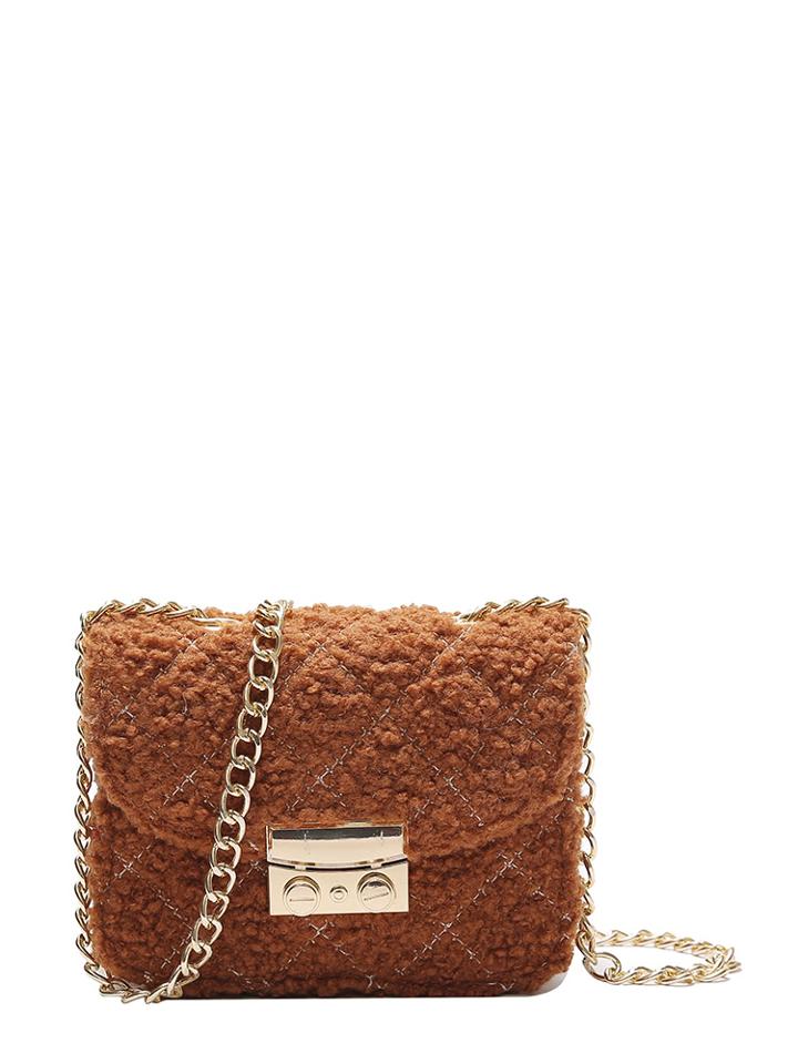 Shein Quilted Fluffy Chain Bag