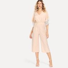 Shein Lace Embroidered Appliques V-neck Jumpsuits