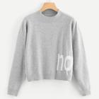 Shein Heather Grey Lettering Sweater