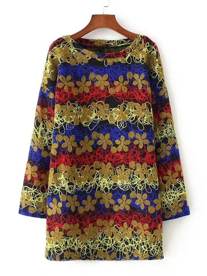 Shein Flower Pattern Shift Dress