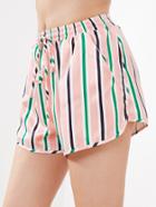 Shein Pocket Side Drawstring Waist Striped Shorts