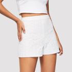 Shein Zip Side Eyelet Embroidered Shorts