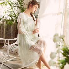Shein Floral Lace Flounce Sleeve Night Dress