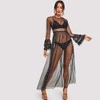 Shein Contrast Mesh Sheer Dress