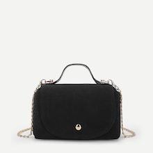 Shein Flap Pu Satchel Bag With Chain