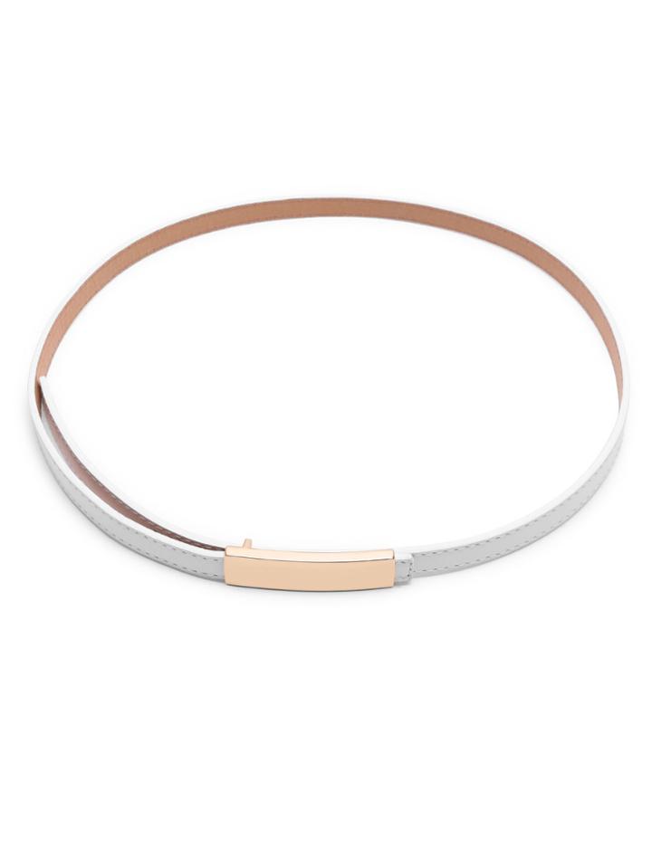 Shein White Skinny Faux Leather Belt