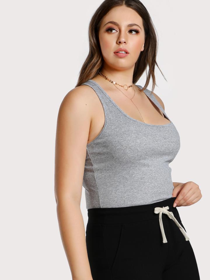 Shein Rib Knit Longline Tank Top