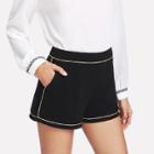 Shein Contrast Piping Pocket Side Shorts
