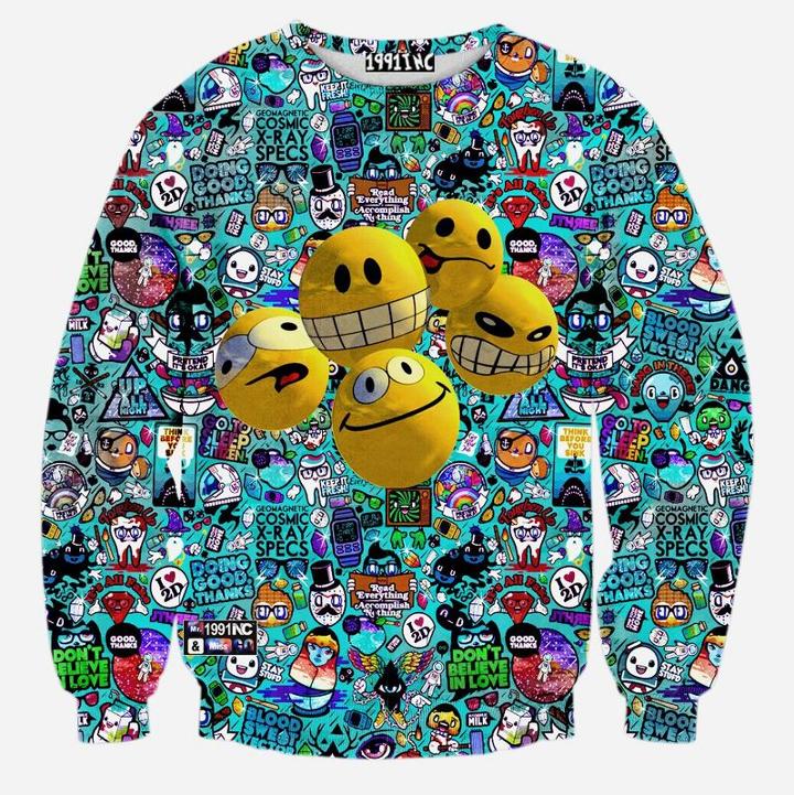Shein 3d Cartoon Tennis Sweatshirt Printing