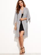 Shein Silver Band Collar Split Sleeve Outerwear
