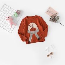 Shein Toddler Girls Cartoon Print Fringe Detail Sweater