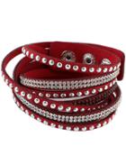 Shein Red Diamond Multilayers Leather Bracelet