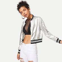 Shein Contrast Striped Jacket