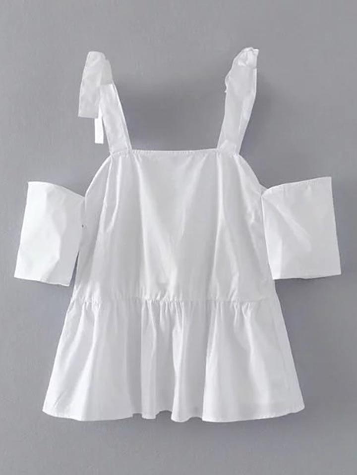 Shein Open Shoulder Tie Detail Top