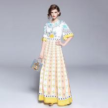 Shein Bell Sleeve Graphic Print Longline Dress