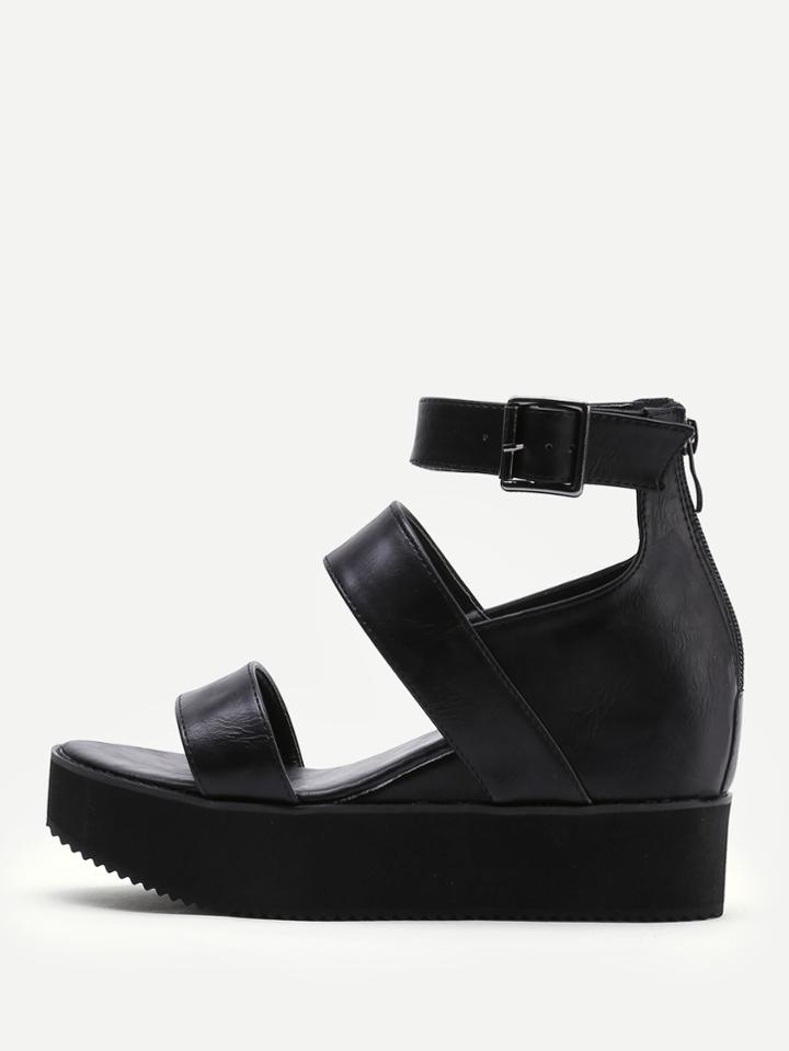 Shein Open Toe Platform Wedge Sandals
