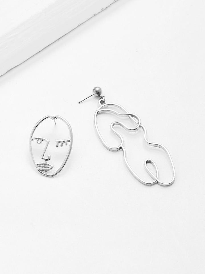 Shein Open Face Drop Mismatched Earrings