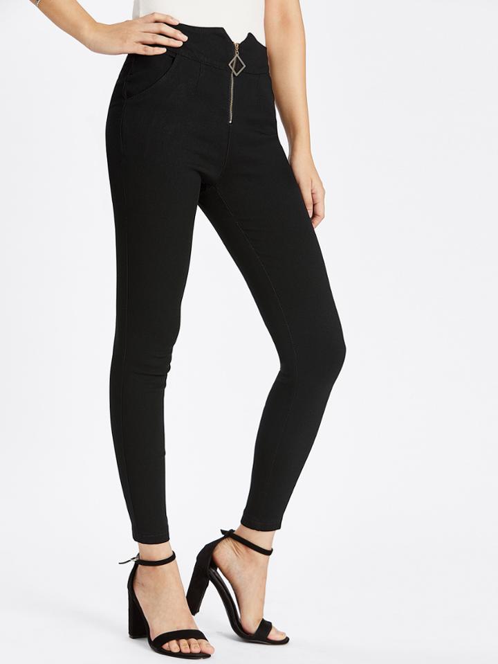 Shein Zip Front Skinny Jeans