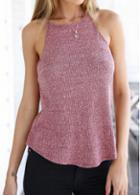 Rosewe Loose Solid Purple Camisole Top For Woman