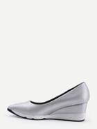 Shein Silver Faux Leather Pointed Out Platform Pumps