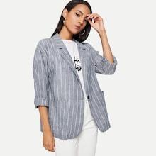 Shein Dual Pocket Striped Blazer