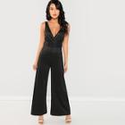 Shein Surplice Neck Zip Back Jumpsuit