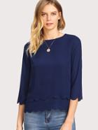 Shein Scalloped Double Layer Top