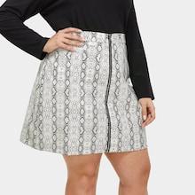 Shein Plus Zipper Up Snake Print Skirt