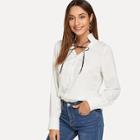 Shein Knot Frill Neck Blouse