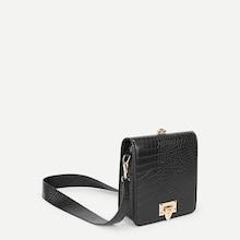 Shein Metal Detail Crocodile Pattern Satchel Bag