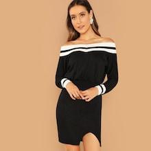 Shein Striped V-neck Dress