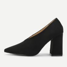 Shein High Vamp Chunky Heeled Pumps