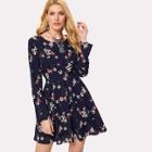 Shein Fit & Flared Floral Dress