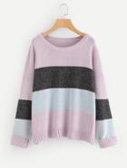 Shein Drop Shoulder Color Block Sweater
