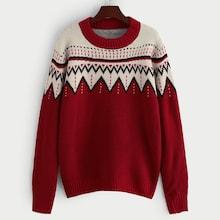 Shein Geo Pattern Round Neck Sweater