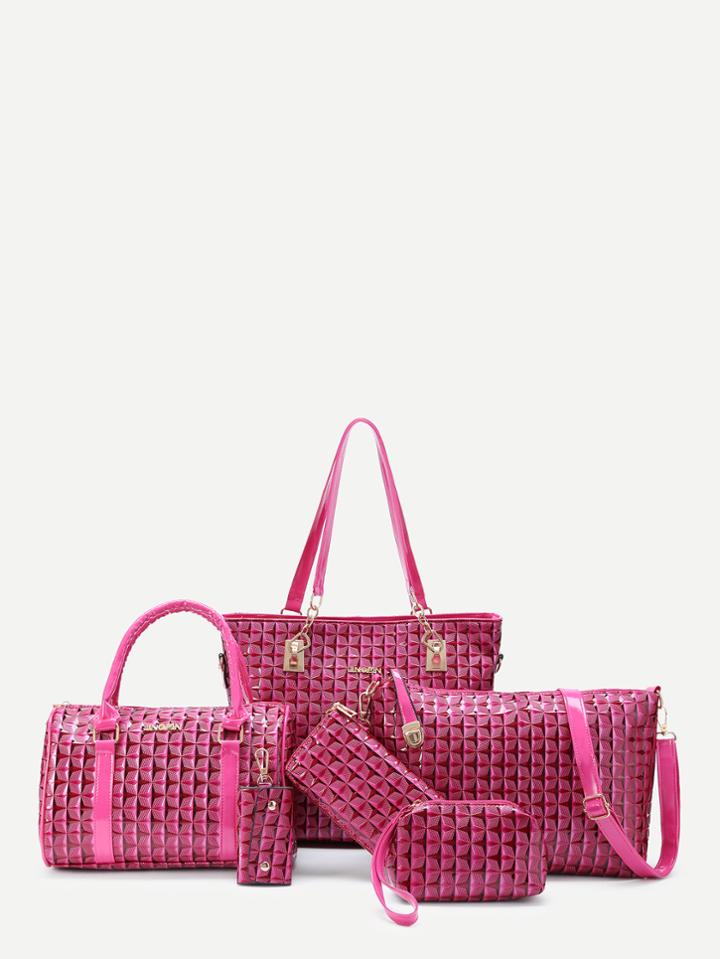 Shein Pu Combination Bag 6pcs With Adjustable Strap