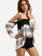 Shein Off The Shoulder Gradient Sexy Top