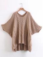 Shein Batwing Sleeve Cable Knit Oversized Sweater