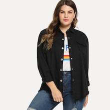 Shein Plus Single Breasted Pocket Detail Jacket