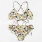 Shein Plus Flower Print Self Tie Bikini Set